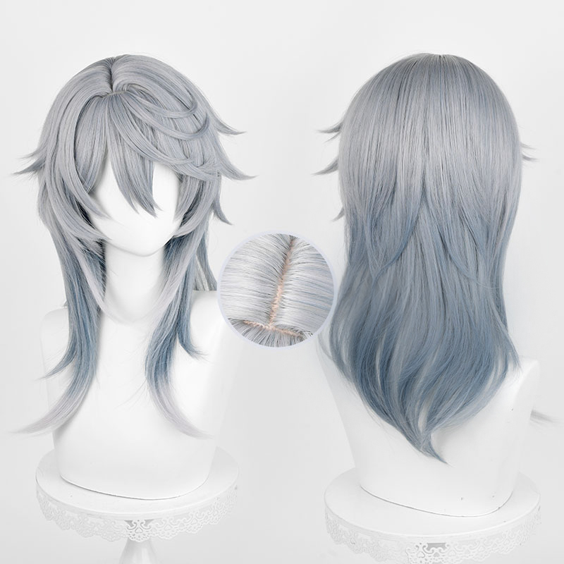 Anime Cosplay Blue Hair - HSR niedziela peruka do cosplay 52cm