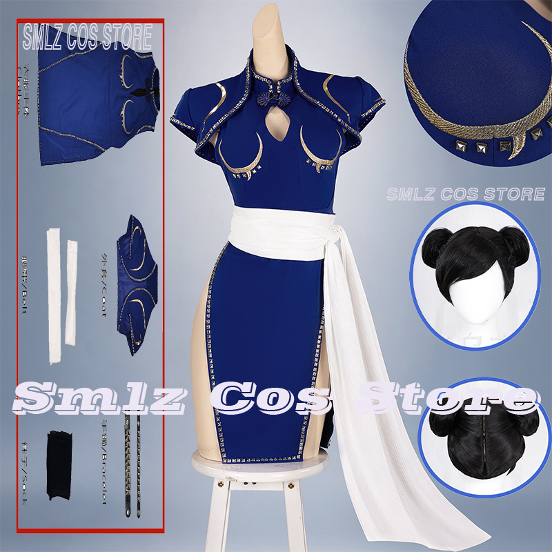 Anime Cosplay Ladies - Niebieski kostium cosplay Chun-Li, anime, strój